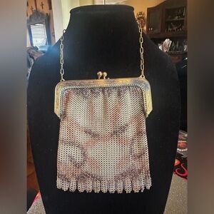 Antique Whiting Davis Chainmail Flapper Bag